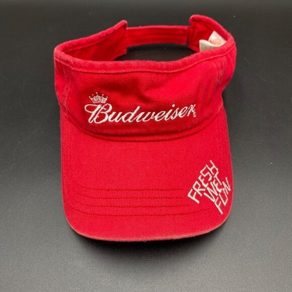 Anheuser-Busch Red Budweiser Adjustable Visor - Picture 1 of 4